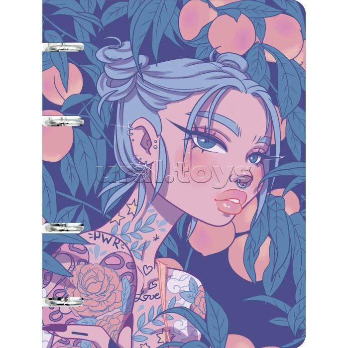 Тетрадь 100л. клетка "Яркий стиль" на кольцах, обл. мелованный картон 500г/м2, ламинация Chameleon