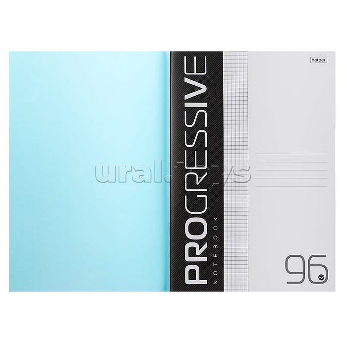 Тетрадь 96л "Progressive" линия 65г/кв.м Пластиковая обложка на скобе бирюзовая
