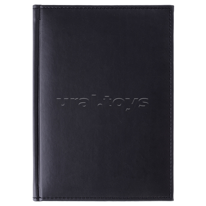 Ежедневник недатированный, черный, формат А5, 320 с., обложка кожзам, блок офсет