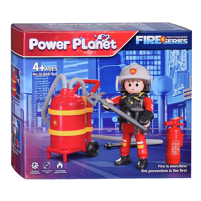 Конструктор "Пожарная тележка" с минифигуркой, в коробке