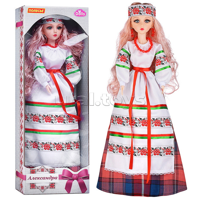 Кукла "Александра" (55 см) в белорусском костюме (в коробке)
