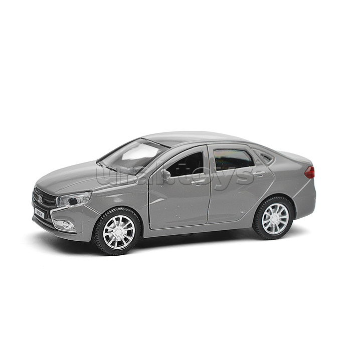 Машина металл LADA vesta 11,5 см, двери, темно-серый
