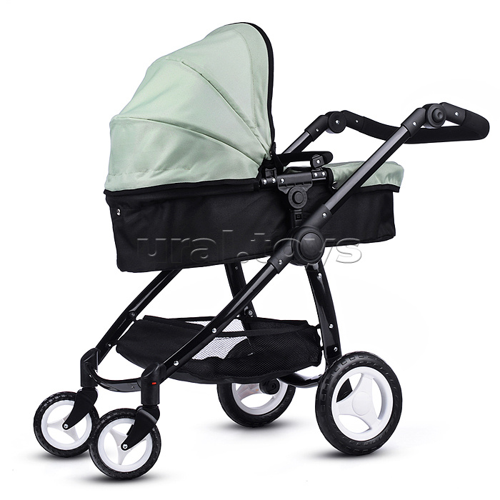 Коляска для кукол металлическая, цвет черно-зеленый, в пакете