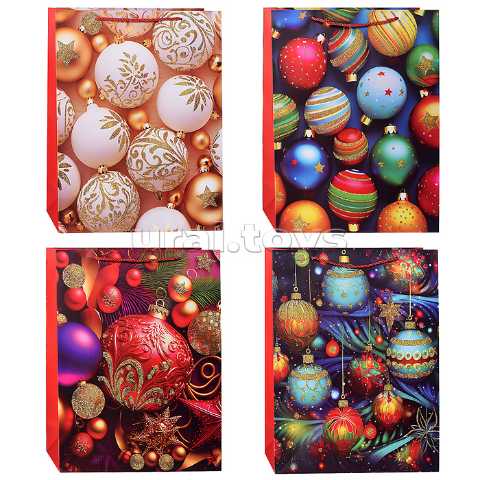 Пакет подарочный "Яркие игрушки" 31*12*40 см.