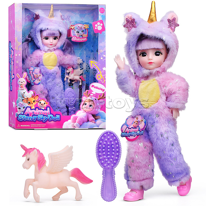 Кукла "Модница в косюме единорога" с аксессуарами,в коробке