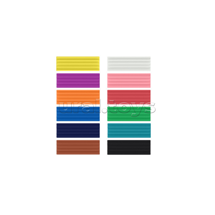 Классический пластилин 12 цветов со стеком, 216г ArtBerry