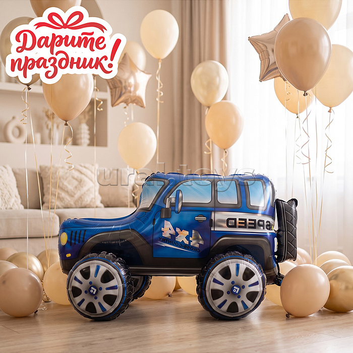 Интерьерное украшение Фигура-шар "Машинка" (цвет синий)