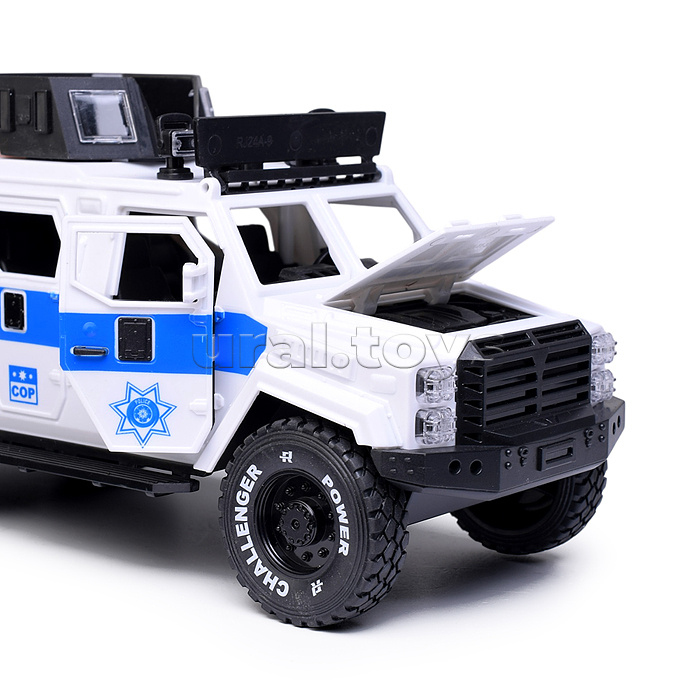 Машина "Бронеавтомобиль полиции" (свет, звук) цвет белый, в коробке