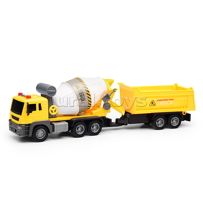 Машина "Бетономешалка с прицепом" в коробке