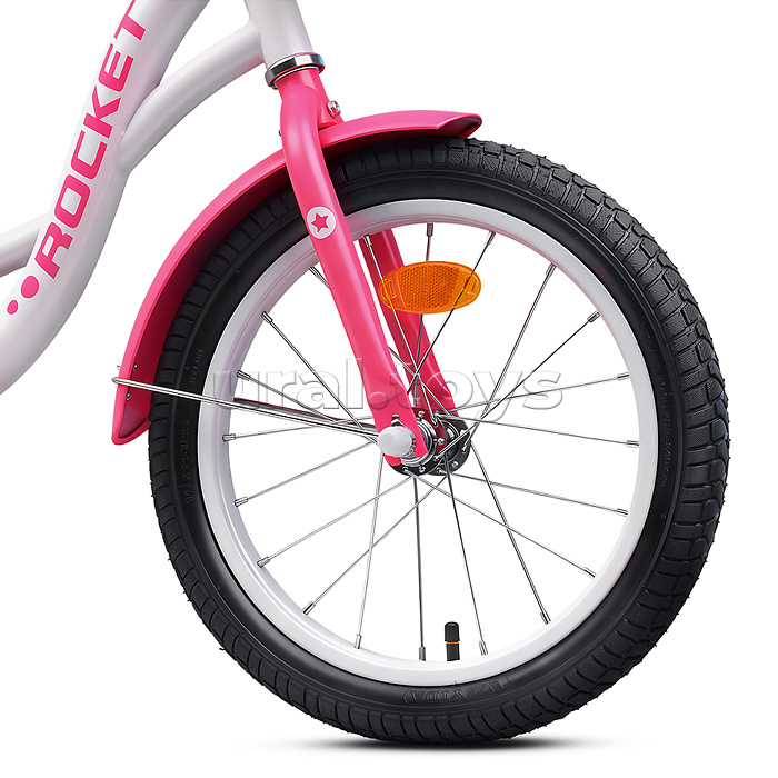 Велосипед 16" Rocket Little Lady, цвет белый/розовый