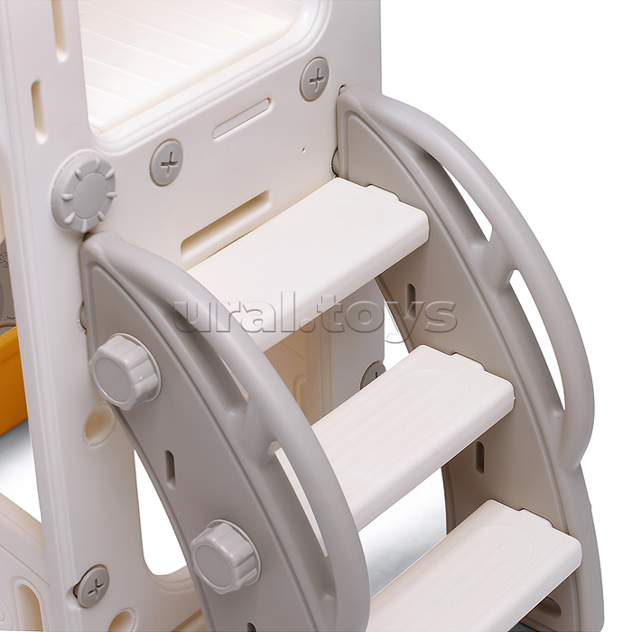 Комплект детский "Космический стиль" (горка и качель) цвет желтый.