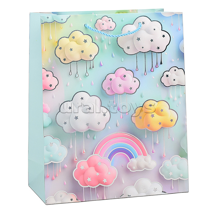 Пакет подарочный "Облака" 26х32х10 см