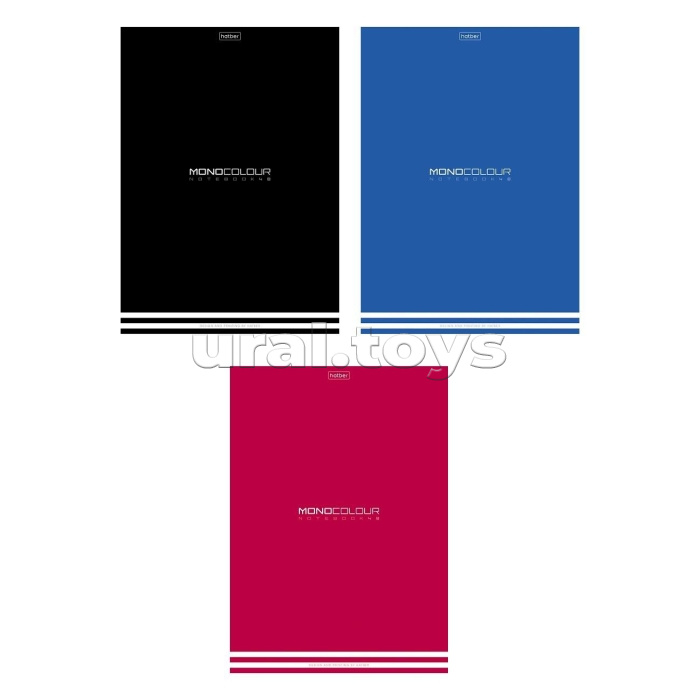 Тетрадь 48л. А4 линия "Monocolour" на скобе матовая ламинация тиснение 3 диз. в блоке