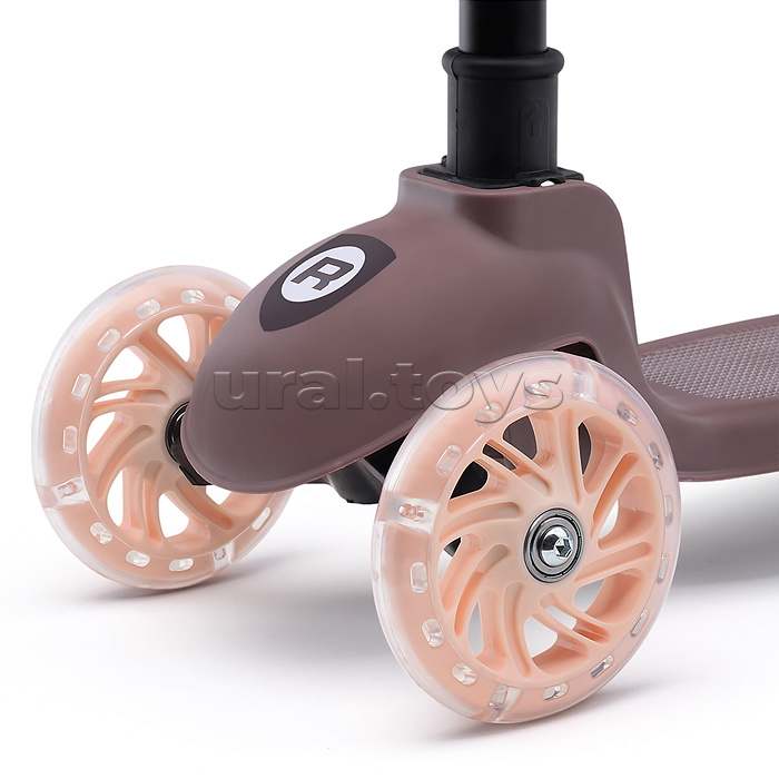 Самокат трёхколёсный ROCKET колёса PU, цвет коричневый
