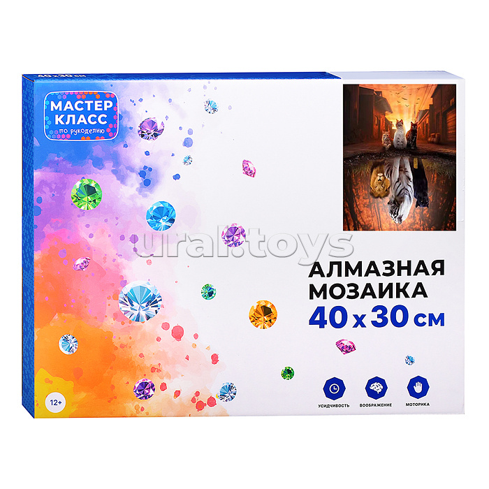 Мозаика алмазная "Воображение кошек" 30*40см.