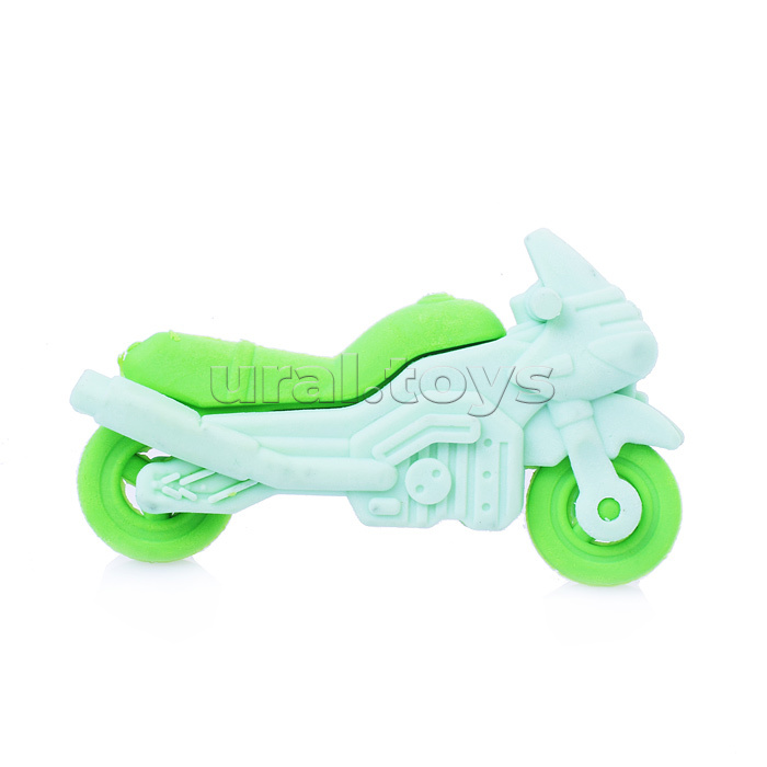 Ластик из синтет. каучука "Мотоцикл" в индивидуальной упаковке-европодвесе