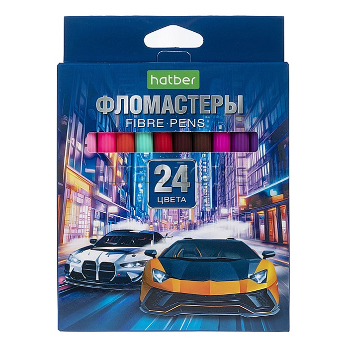 Фломастеры 24 цв. "ЭКО" "Дрифт" в картонной коробке с европодвесом