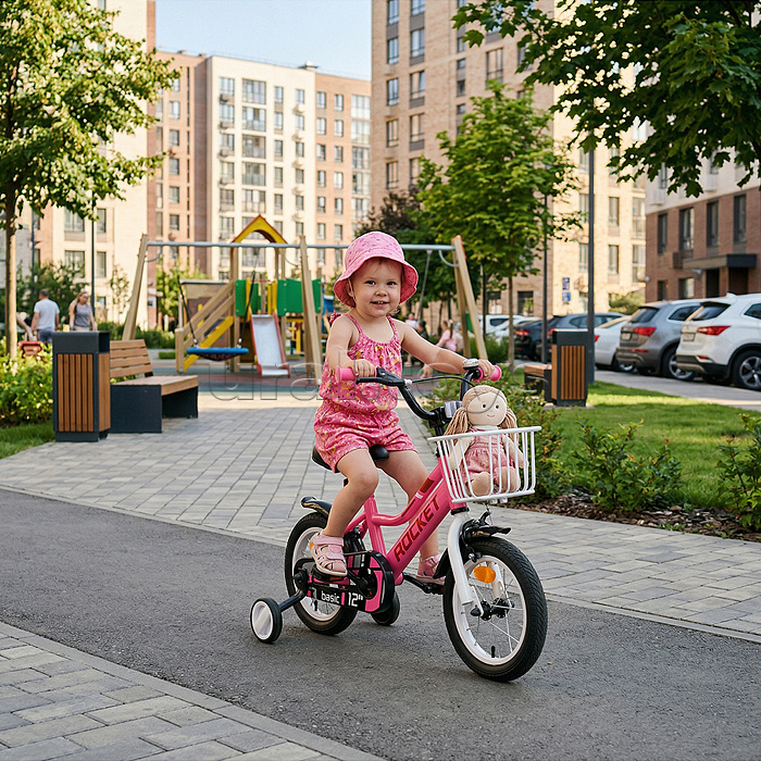 Велосипед 12" Rocket Basic, цвет розовый