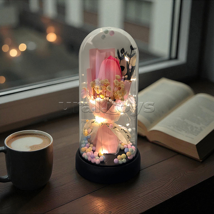 Светильник "Тюльпан" в коробке (розовый)