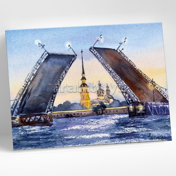 Картина по номерам 15х20 "Санкт-Петербург. Дворцовый мост" (12 цветов)