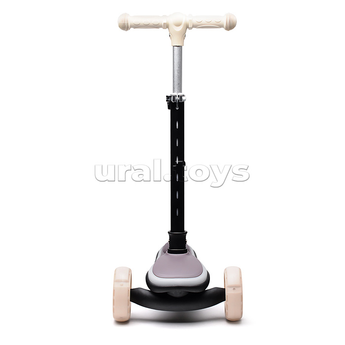 Самокат трёхколёсный ROCKET светящиеся колеса PU, дека, рулевая стойка, цвет серый