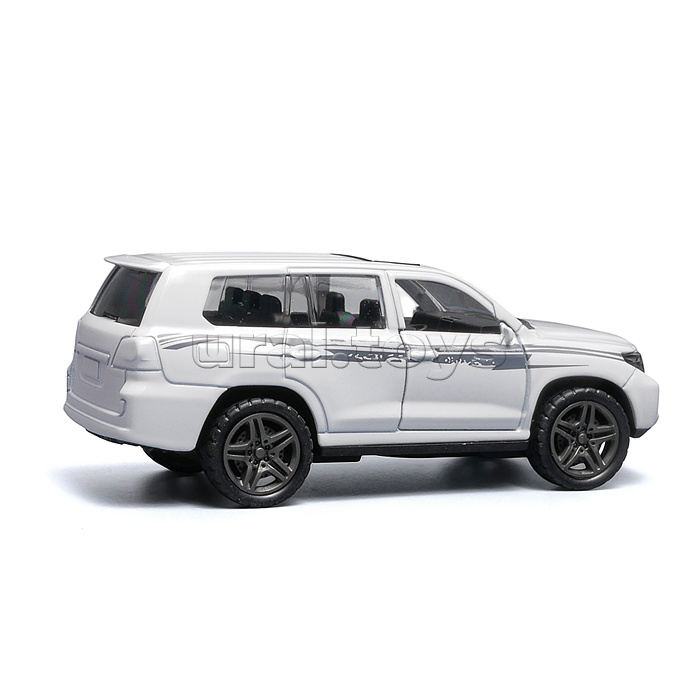 Белая с серебрянной полоской инерционная машинка die-cast , 1:32