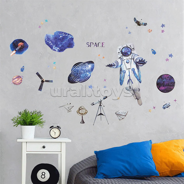 Интерьерная наклейка "В Космосе" 60x90 см, ПВХ,в пластиковом пакете с блистерным подвесом