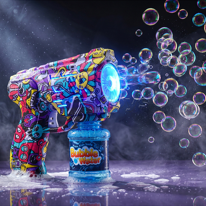 Бластер для мыльных пузырей YD6701A "Граффити пузырь" в коробке