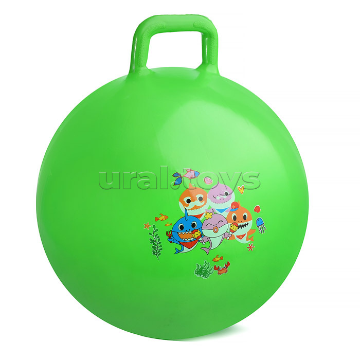 Мяч с ручкой 55 см "Акулята"