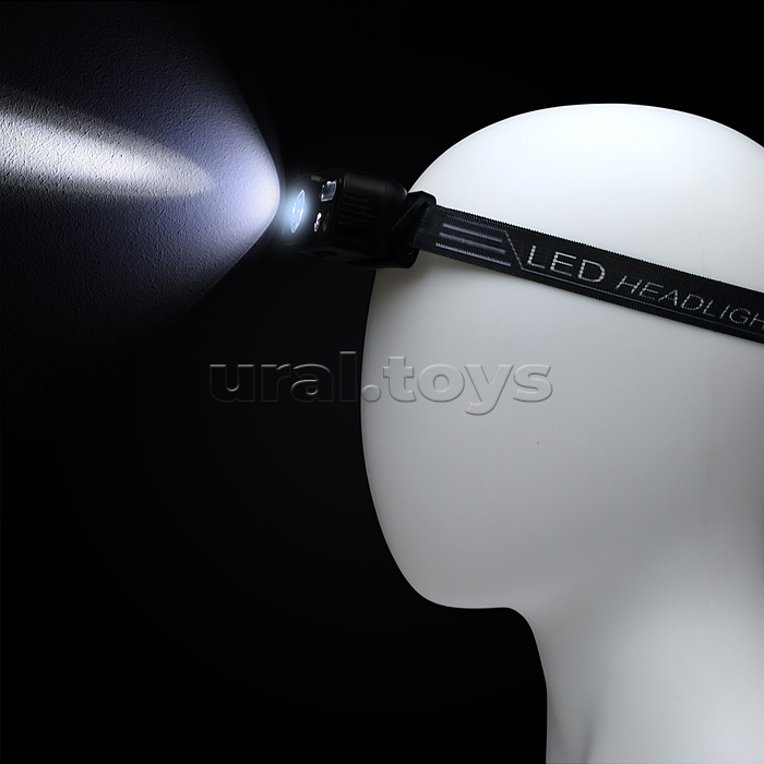 Фонарь налобный аккумуляторный, 400 мАч