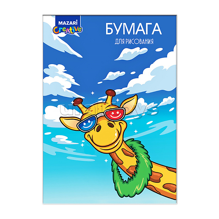 Бумага для рисования, в папке.10 листов. 100 г/м2
