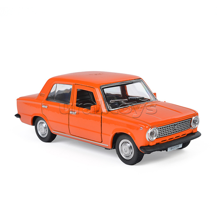 Машина металл ВАЗ-2101, 12 см, (двери, багаж, оранжевый) инерц, в коробке