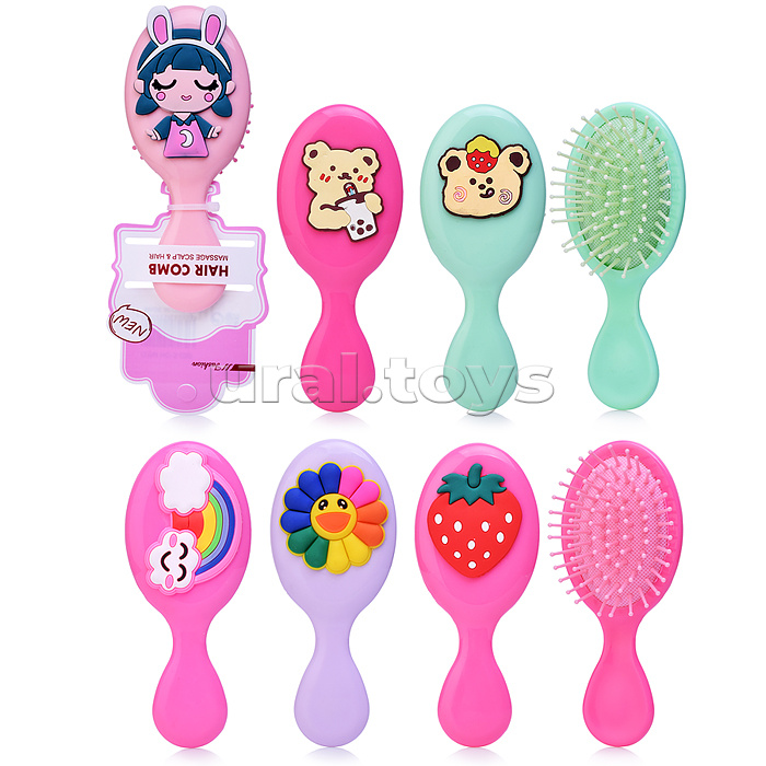 Расческа-мини массажная "Зверушки" Микс