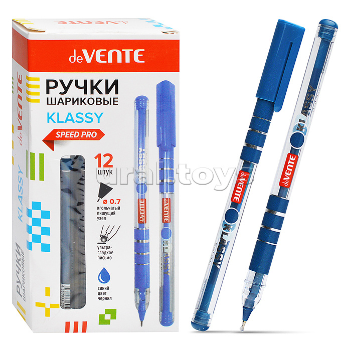 Ручка шариковая "Klassy" серия Speed Pro, d=0,7 мм, ультра гладкое письмо, чернила на масляной основе, игольчатый пишущий узел, синяя, в картонной коробке Ручка шариковая "Klassy" серия Speed Pro, d=0,7 мм, ультра гладкое письмо, чернила на масляной основе, игольчатый пишущий узел, синяя, в картонной коробке
