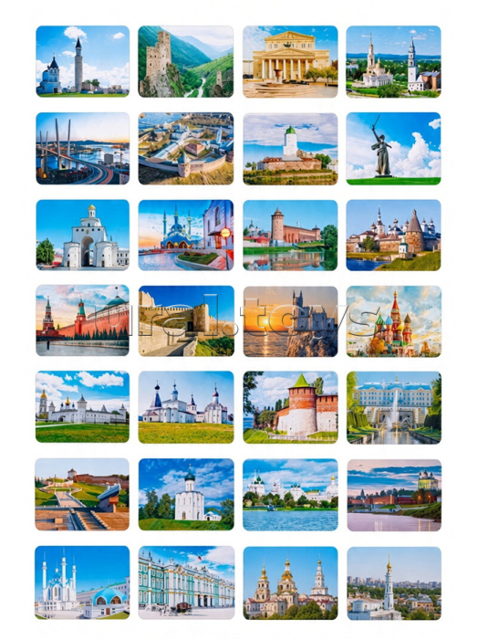 Мемо "Достопримечательности России" 52 карточки