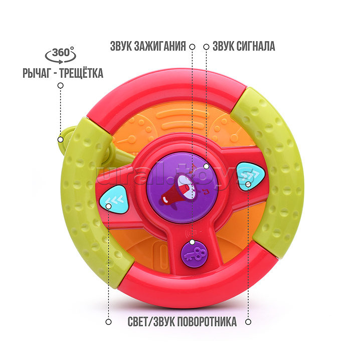 Игрушка развивающая 3 в 1 "Рулевой" в коробке