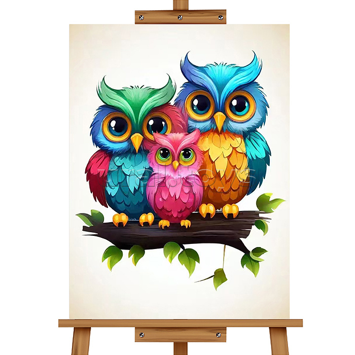 Набор для рисования "Картина по номерам 30*40 см. Дружная семья"