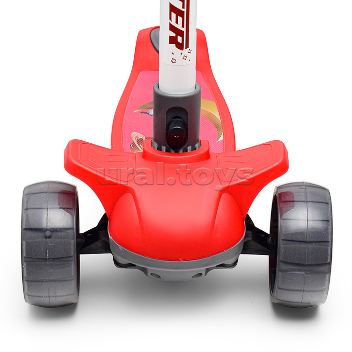 Самокат 3-х кол., красный, PU, в коробке