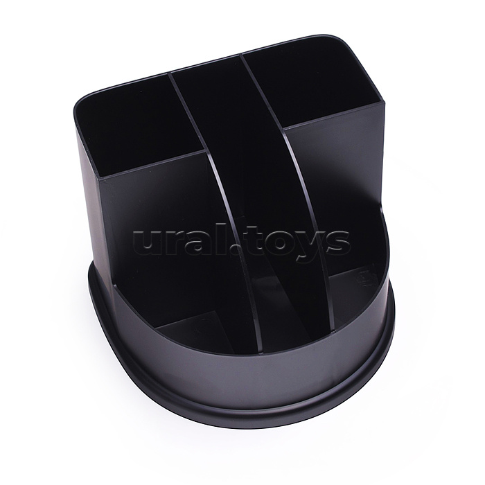 Органайзер настольный 5 отделений, не вращающийся, полистирол, непрозрачный черный