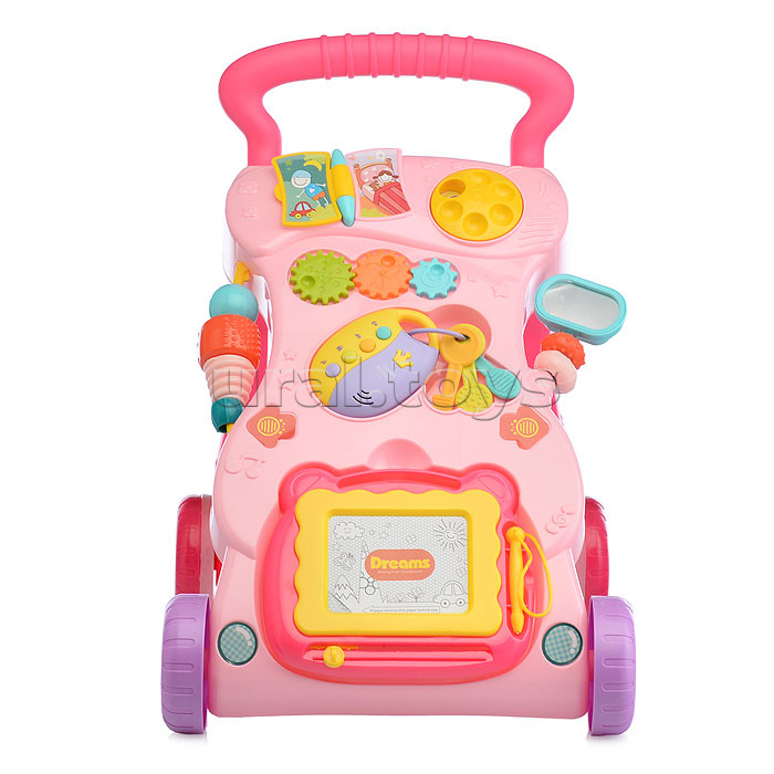 Игровой центр-Каталка "Веселые шаги" розовый, в коробке