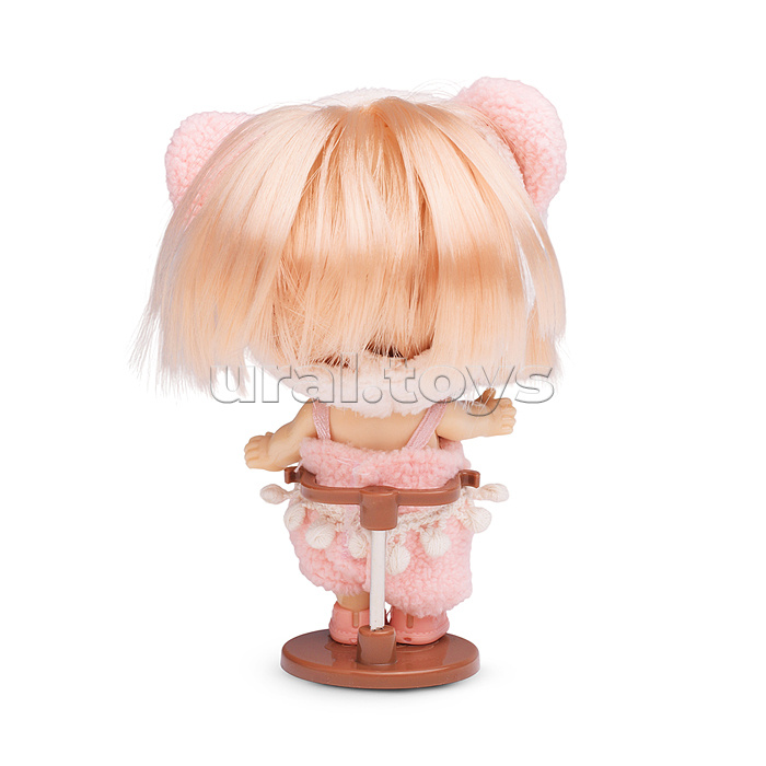Виниловая кукла Baby Cute в шапке с ушками, 10 см
