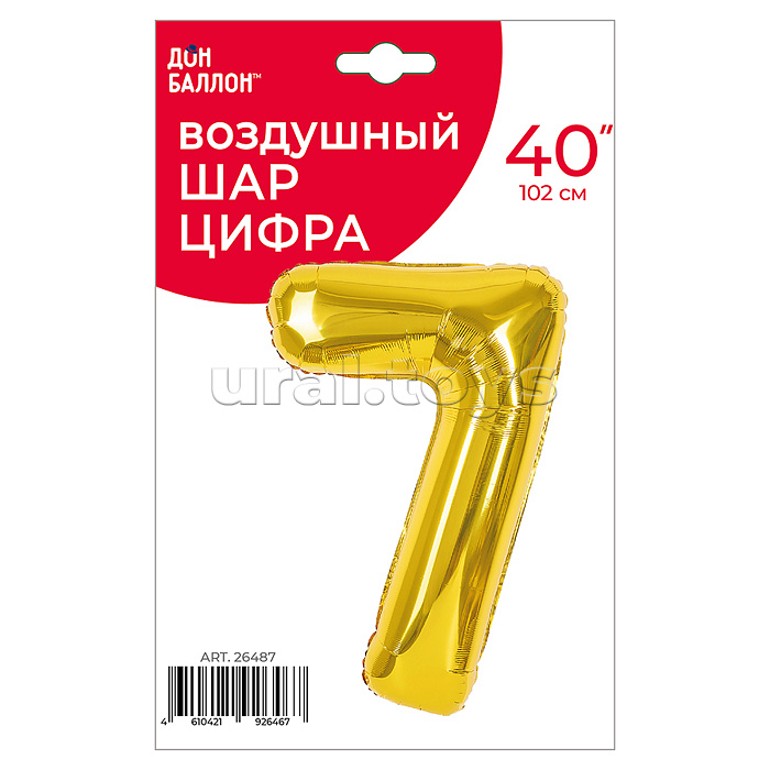 Шар (40''/102 см) Цифра, 7, Золото, 1 шт. в уп. Шар (40''/102 см) Цифра, 7, Золото, 1 шт. в уп.