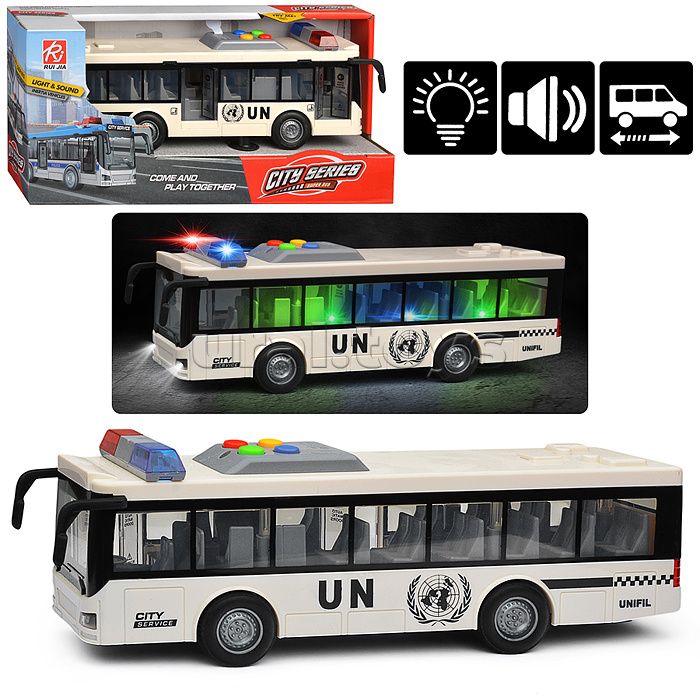 Автобус "Военный" на батарейках, в коробке