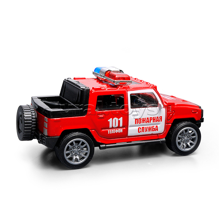 Машина металл Внедорожник "Пожарная машина" 11 см. инерц., в коробке
