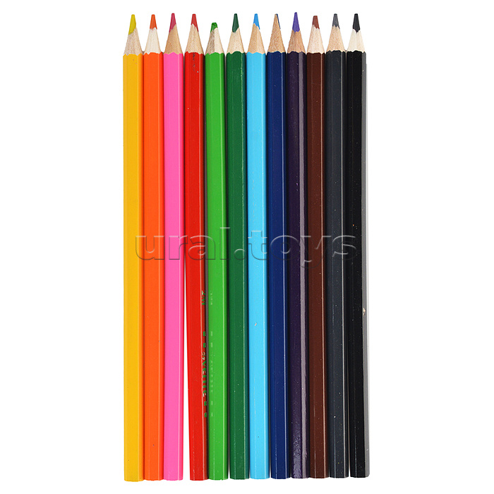 Карандаши цветные "Attomex. Speed Zone" 12 цветов, М, диаметр грифеля 2,65 мм, шестигранные, в картонной коробке