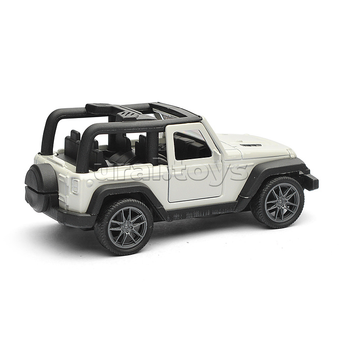 Белая инерционная машинка Джип Сафари die-cast,1:32, открывающиеся двери