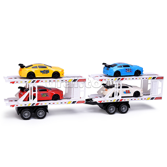 Автовоз "Автотехнодрайв" с гоночными авто, в коробке