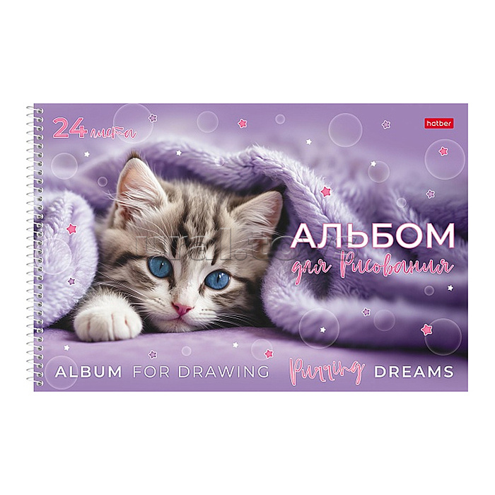 Альбом для рисования 24л "Нежные мечты" А4 на гребне 5 диз.в блоке