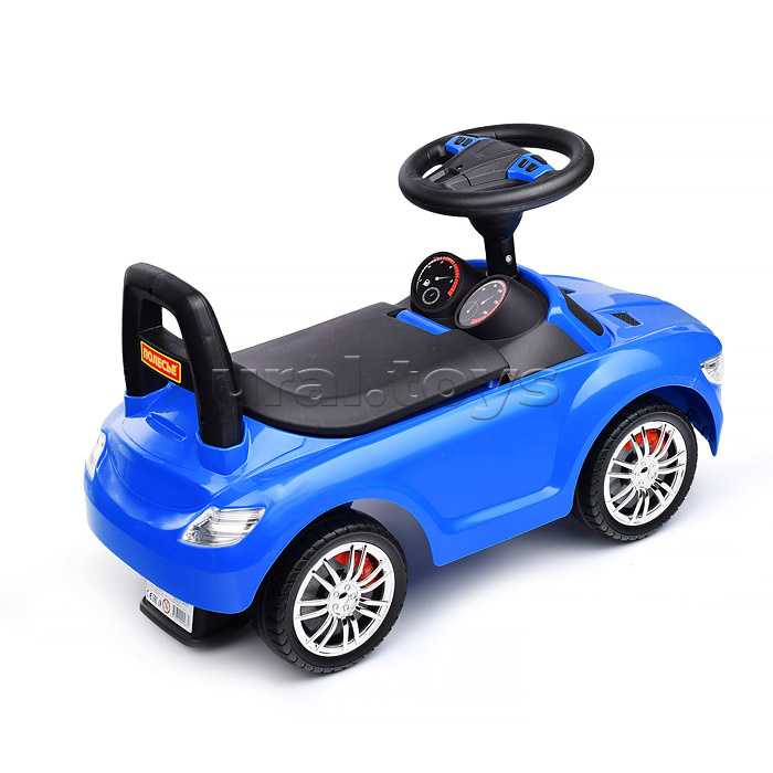 Каталка-автомобиль "SuperCar" №1 со звуковым сигналом (синяя)