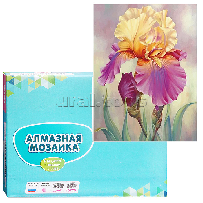 Алмазная мозаика 15х20 "Ирис" (15 цветов)